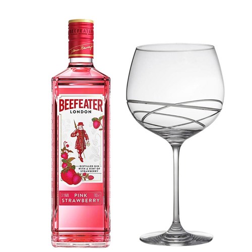 Beefeater Pink Strawberry Gin 70cl And Single Gin and Tonic Skye Copa Glass